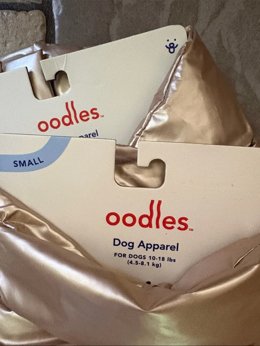 Iridescent gold Puffer dog jacket, dog clothing, new